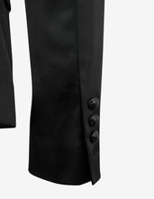 Load image into Gallery viewer, Black Double-Breasted Silk Blazer -