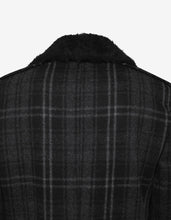 Load image into Gallery viewer, Black Check Wool Overcoat