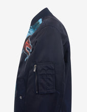 Load image into Gallery viewer, Navy Blue Dragons Garden Bomber Jacket -