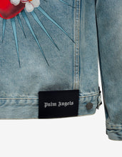Load image into Gallery viewer, Blue Sacred Heart Print Denim Jacket
